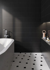 5x20 cm Black Plain Matte 1st Quality Ceramic